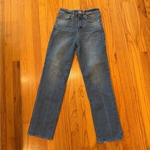 Roseland Classic High-Rise Straight Leg Jeans - Blue - 27